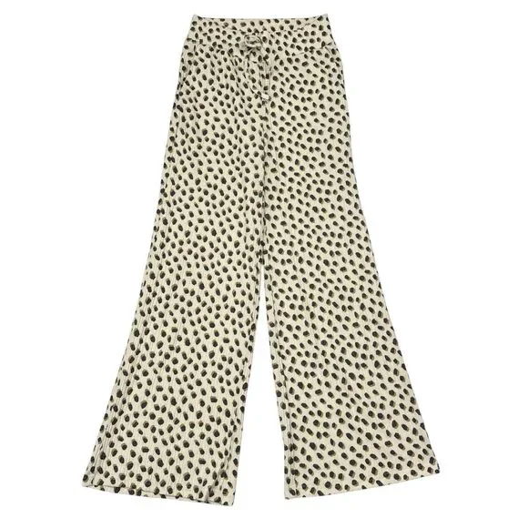 Beach Riot Hailey Pants Size Small Cheetah Print Wide Leg Relaxed Lounge Cropped - Picture 2 of 8
